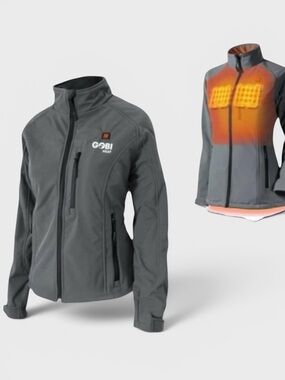 713 NEW! Gobi Heat Sahara 3 Zone Heated Softshell Grey Jacket (No Battery)